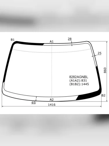 Стекло лобовое Toyota Caldina (T190) 92-02  Carina E 92-98  Corona (T190) 92-96  Corona SF 87-96 FUYAO 8282AGNBL