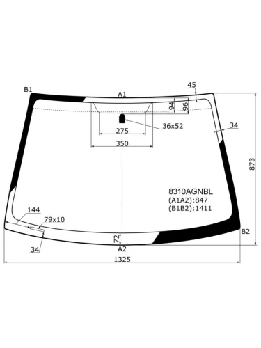 Стекло лобовое Toyota Vitz 99-05  Echo 99-05  Platz 99-05  Yaris 99-05                            FUYAO 8310AGNBL