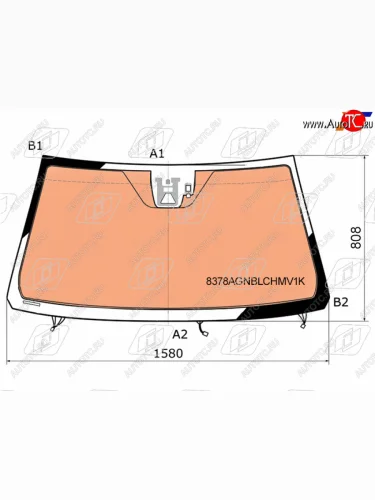 Стекло лобовое (обогрев щеток, обогрев полный, камера, датчик дождя) FUYAO (зеленое) Toyota Land Cruiser  200 (2015-2021) 2-ой рестайлинг