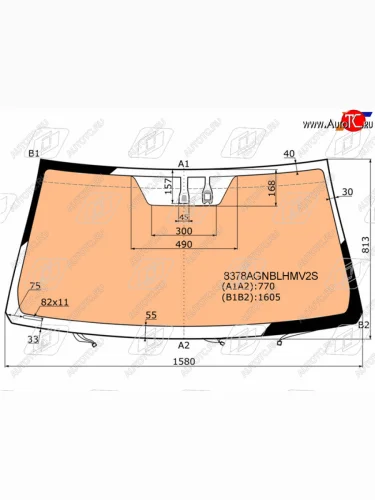 Стекло лобовое (обогрев щеток, обогрев полный, датчик дождя) FUYAO (зеленое) Toyota Land Cruiser 200 2-ой рестайлинг (2015-2021)