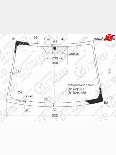 Стекло лобовое Toyota Vitz 05-10  Yaris 05-13 XYG 8370AGSVW1C LFW/X