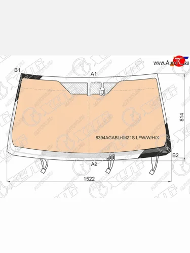 Стекло лобовое (Обогрев щеток Обогрев полный Датчик дождя) Toyota Land Cruiser Prado (J150) 17-24 XYG 8394AGABLHMZ1S LFW/W/H/X