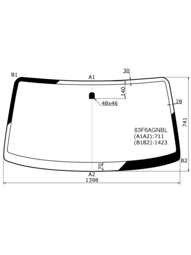 Стекло лобовое Toyota Probox 02-14  Mazda Familia 18-  Toyota Succeed 02-14                        FUYAO 83F6AGNBL