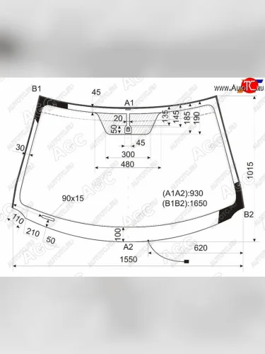 Стекло лобовое с обогревом щеток TOYOTA HIGHLANDERKLUGER 07-13                                      AGC 83G2AGNBLHV