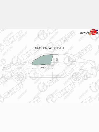 Стекло боковое опускное (Спереди Слева Цвет зеленый Крепления) Toyota Camry (XV50) 11-18  Camry XYG 8403LGNS4FD FD/LH