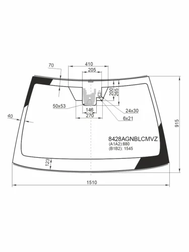 Стекло лобовое (Одна камера Датчик дождя Молдинг) Toyota Camry (XV70) 17-21  Camry USA 17-20      FUYAO 8428AGNBLCMVZ
