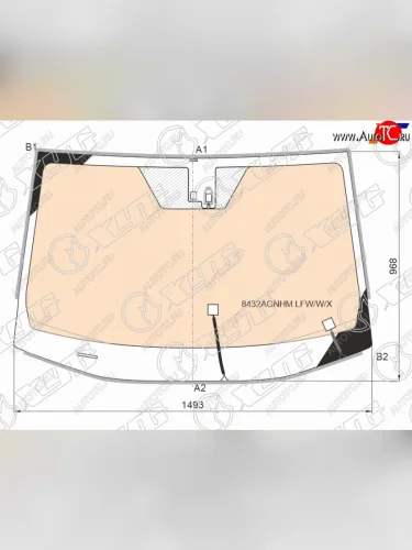 Стекло лобовое (обогрев полный, датчик дождя, молдинг) XYG (зеленое) Toyota RAV4 XA50 5 дв. дорестайлинг (2018-2025)