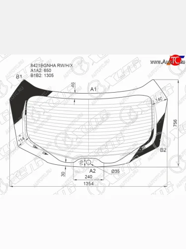 Стекло заднее (Цвет зеленый Обогрев Антенна) Toyota C-HR 16-19 XYG 8421BGNHA RW/H/X