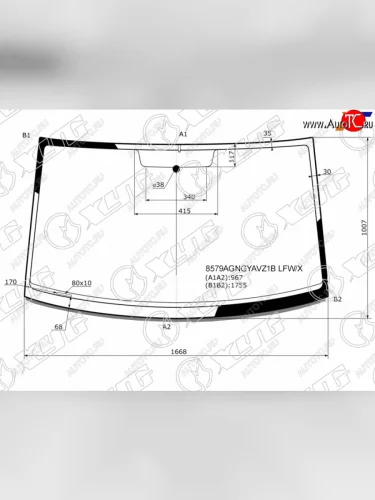 Стекло лобовое (Антенна Молдинг) Volkswagen Transporter 03-15  Multivan 03-15 XYG 8579AGNGYAVZ1B LFW/X