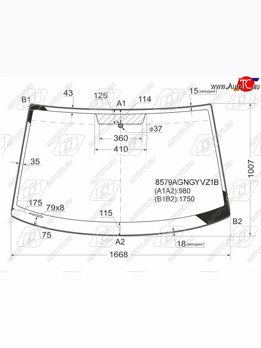 Стекло лобовое (молдинг) FUYAO Volkswagen Multivan T5 рестайлинг (2009-2015) (зеленое)  в Керчи Республика Крым
