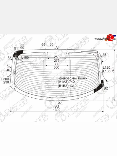 Стекло заднее (Цвет зеленый Обогрев Антенна) Volkswagen Passat CC 08-11 XYG 8598BGSCABW RW/H/X