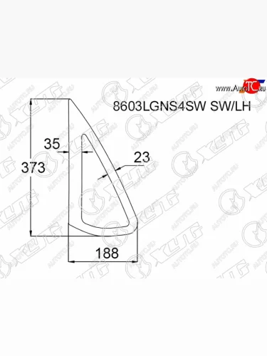 Стекло кузова боковое (не опускное) (Слева Цвет зеленый) Skoda Rapid 20-  Volkswagen Polo 09-20 XYG 8603LGNS4SW SW/LH