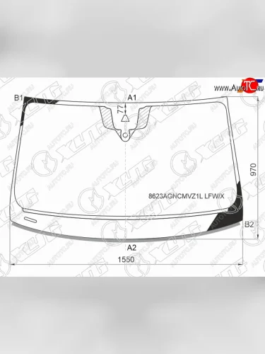 Стекло лобовое (камера, датчик дождя, молдинг) XYG (зеленое) Audi Q7 4M рестайлинг (2019-2022)