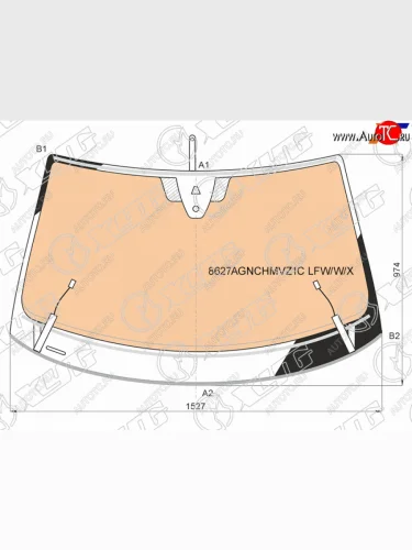 Стекло лобовое (Обогрев полный Камера Датчик дождя Молдинг) Volkswagen Tiguan 16-  Tayron 18- XYG 8627AGNCHMVZ1C LFW/W/X