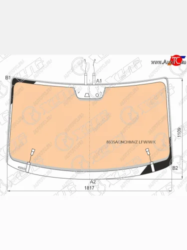 Стекло лобовое (Обогрев полный Камера Датчик дождя Молдинг) Volkswagen Crafter 16-22 XYG 8635AGNCHMVZ LFW/W/X