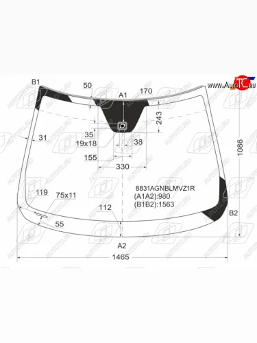 Стекло лобовое (Датчик дождя Молдинг) Volvo XC90 02-14 FUYAO 8831AGNBLMVZ1R