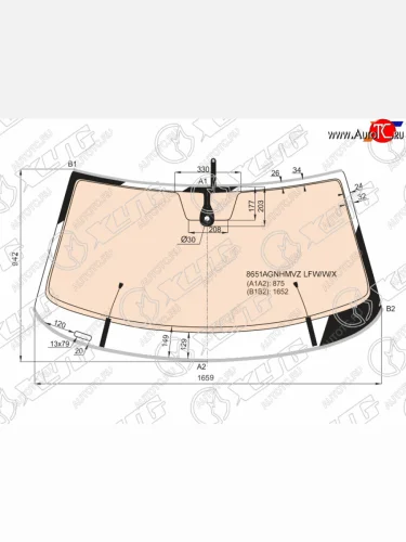 Стекло лобовое (Обогрев полный Датчик дождя Молдинг) Volkswagen Teramont 17-20 XYG 8651AGNHMVZ LFW/W/X