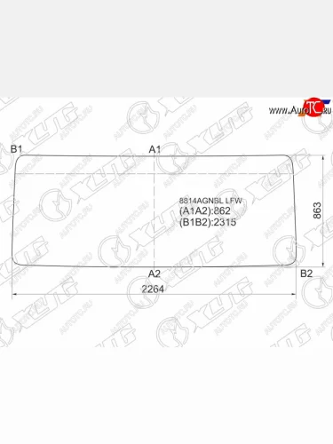 Стекло лобовое Hania Zz3255c 08-  Howo Expo 04-  Volvo FL 85-06 XYG 8814AGNBL LFW