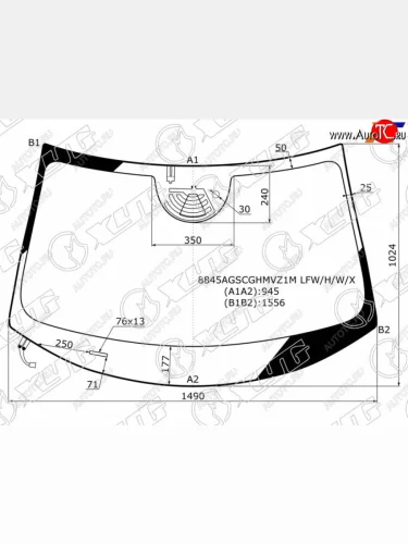 Стекло лобовое (Обогрев полный Камера Датчик дождя Молдинг) Volvo S90 16-22  V90 16-20 XYG 8845AGSCGHMVZ1M LFW/H/W/X