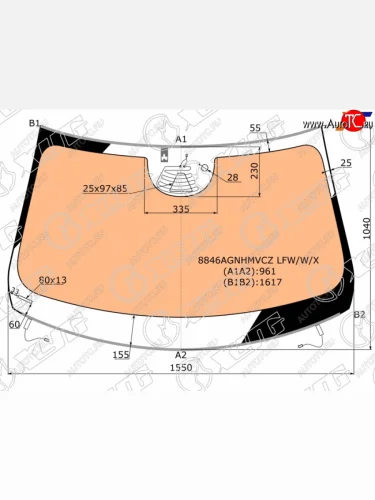 Стекло лобовое (Обогрев полный Камера Датчик дождя Молдинг) Volvo XC60 17-22 XYG 8846AGNHMVCZ LFW/W/X
