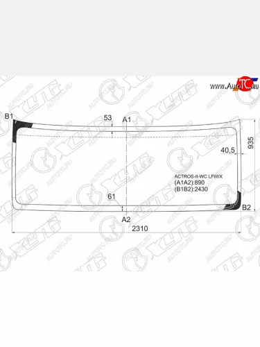 Стекло лобовое Mercedes-Benz Actros 12- XYG ACTROS- II-WC LFW/X