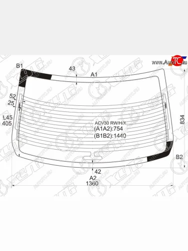 Стекло заднее (Цвет зеленый Обогрев Антенна) Toyota Camry (XV30) 01-06  Camry UAEUSA 01-06 XYG ACV30 RW/H/X