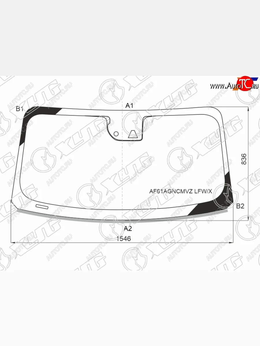 Стекло лобовое (камера, датчик дождя, молдинг) XYG Ford Mustang S550 купе рестайлинг (2017-2023) (зеленое)  в Керчи Республика Крым
