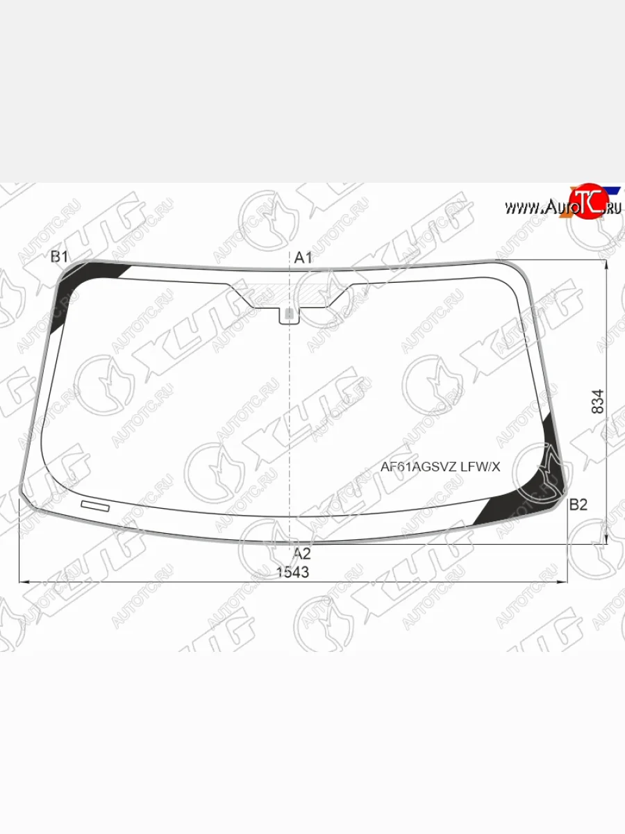 Стекло лобовое (молдинг) XYG Ford Mustang S550 купе дорестайлинг (2013-2017) (зеленое)  в Керчи Республика Крым