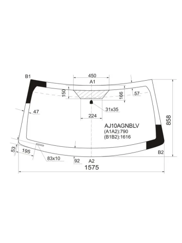 Стекло лобовое JEEP GRAND CHEROKEE 04-10                                                             FUYAO AJ10AGNBLV
