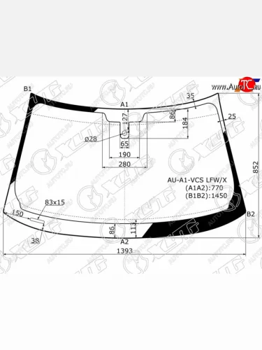 Стекло лобовое (датчик дождя) XYG (зеленое) Audi A1  8XA хэтчбэк 5 дв. (2010-2014) дорестайлинг