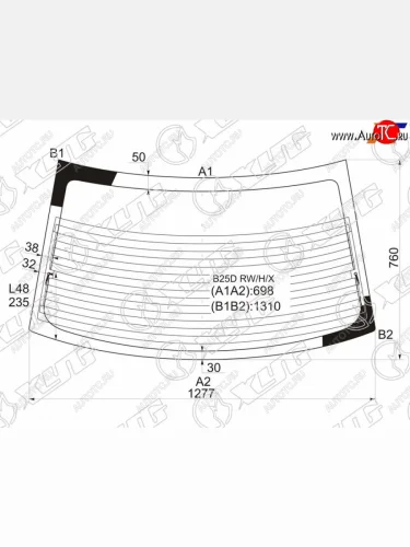 Стекло заднее (Цвет зеленый Обогрев Антенна 4D SED) Mazda 323 98-03  Familia 98-03  Protеgе 98- XYG B25D RW/H/X