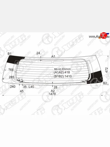 Стекло заднее (Цвет зеленый Обогрев Антенна) Daihatsu Coo 06-13  Materia 06-13  Subaru Dex 08-12 XYG BB-06 RW/H/X