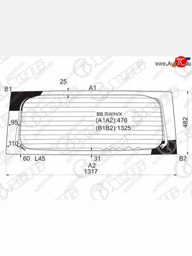Стекло заднее (Цвет зеленый Обогрев) Great Wall Hover M2 13-14  Scion xB 03-06  Toyota bB 00-05 XYG BB RW/H/X
