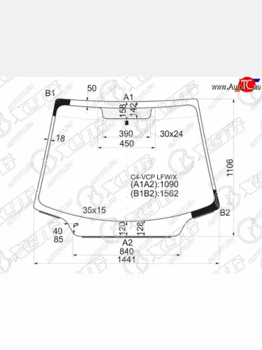 Стекло лобовое (Молдинг) Citroen C4 04-11 XYG C4-VCP LFW/X