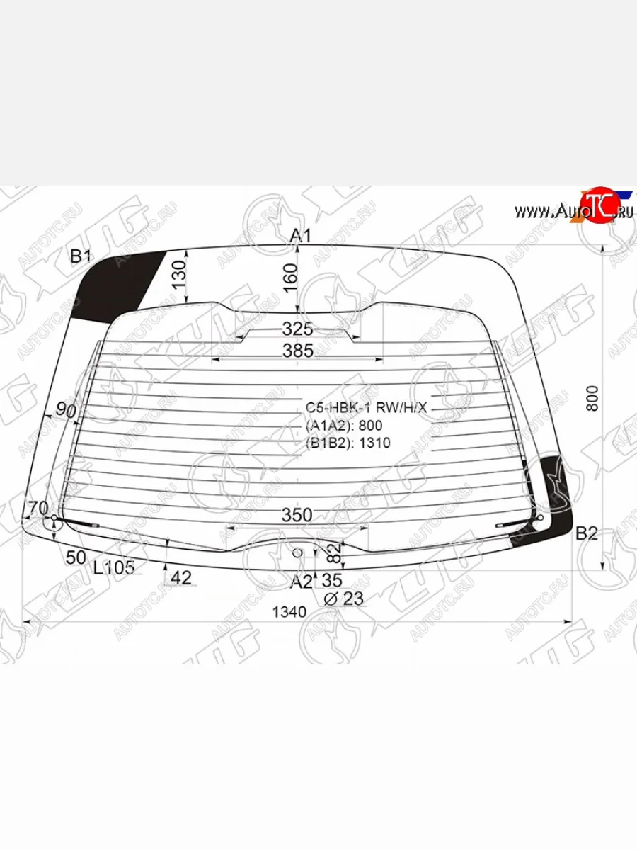 Стекло заднее (Цвет зеленый Обогрев) Citroen C5 01-04 XYG C5-HBK-1 RW/H/X  в Воронеже Воронежской области