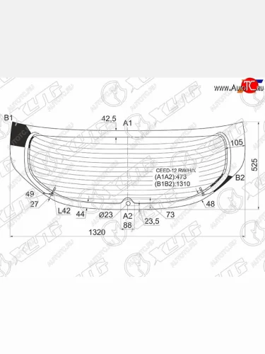 Стекло заднее (Цвет зеленый Обогрев 5D HBK) Kia Ceed 12-18 XYG CEED-12 RW/H/X