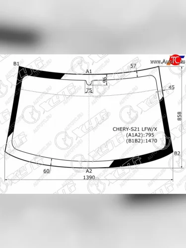 Стекло лобовое Chery QQ6 S21 06-11 XYG CHERY-S21 LFW/X