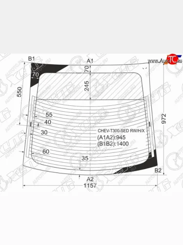Стекло заднее (Цвет зеленый Обогрев) Chevrolet Aveo 11-15 XYG CHEV-T300-SED RW/H/X