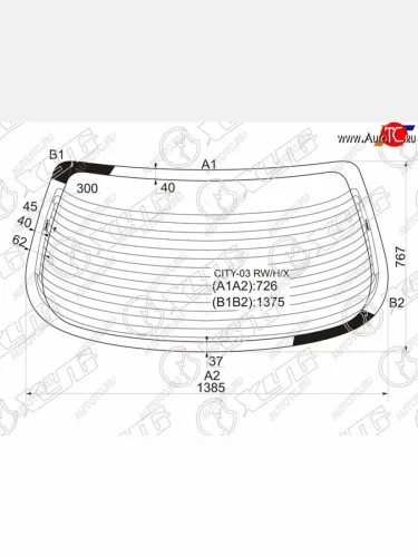 Стекло заднее (Цвет зеленый Обогрев Антенна) Honda City 02-08  Fit Aria 02-09 XYG CITY-03 RW/H/X