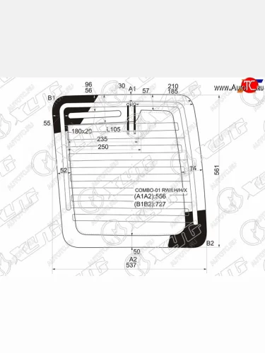 Стекло заднее (Цвет зеленый Обогрев) Opel Combo 01-11 XYG COMBO-01 RW/LH/H/X