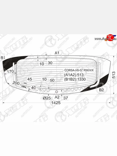 Стекло заднее (Цвет зеленый Обогрев 5D HBK) Opel Corsa 06-14 XYG CORSA-H5-07 RW/H/X