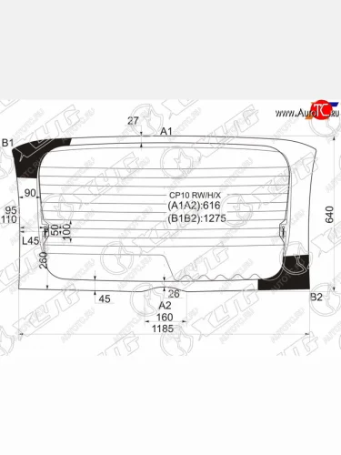 Стекло заднее (Цвет зеленый Обогрев) Toyota Funcargo 99-05  Yaris Verso 99-06 XYG CP10 RW/H/X