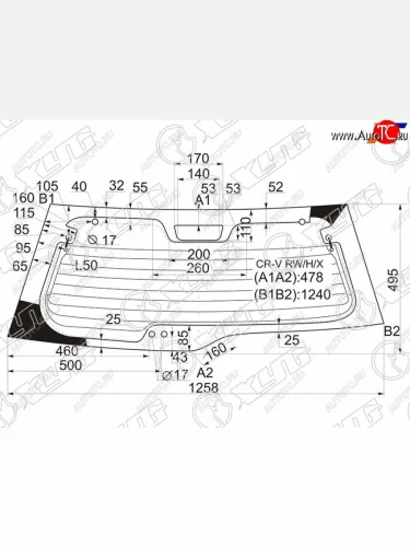 Стекло заднее (Цвет зеленый Обогрев) Honda CR-V 01-06 XYG CR-V RW/H/X