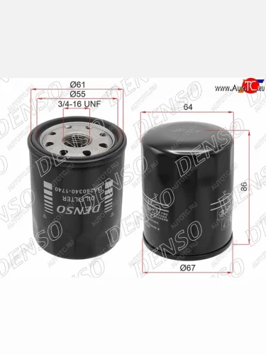 Фильтр масляный TOYOTA #AZF#,#GE,#GTE 90- DENSO DA260340-1740