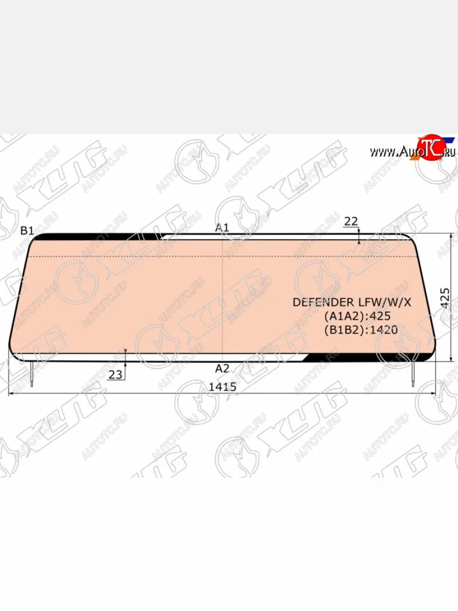 Стекло лобовое (Обогрев полный) Land Rover Defender 83-16 XYG DEFENDER LFW/W/X  в Керчи Республика Крым