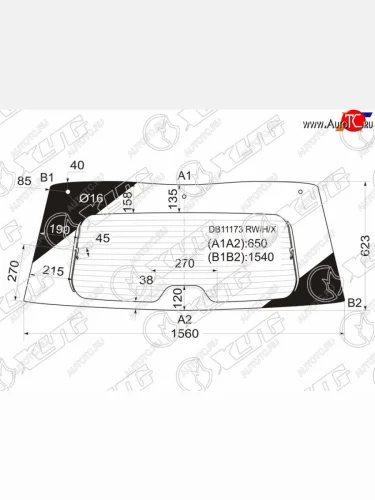 Стекло заднее (Цвет зеленый Обогрев) Chevrolet Tahoe 06-14  Cadillac Escalade 06-15  Chevrolet Su XYG DB11173 RW/H/X