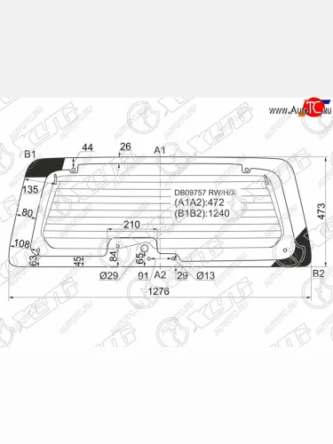 Стекло заднее с обогревом 8 отв. FORD MAVERICKESCAPE 00-07                                          XYG DB09757 RW/H/X