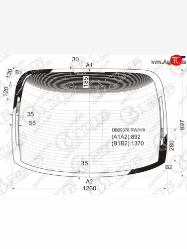 Стекло заднее (Цвет зеленый Обогрев Антенна) Chrysler 300M 98-04 XYG DB09378 RW/H/X