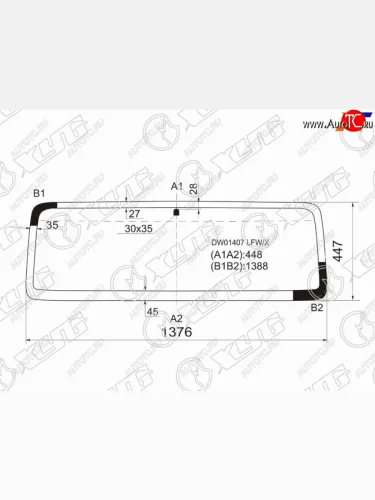 Стекло лобовое Jeep Wrangler 96-07 XYG DW01407 LFW/X