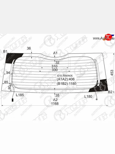 Стекло заднее (Цвет зеленый Обогрев) Nissan Note 05-13 XYG E11 RW/H/X